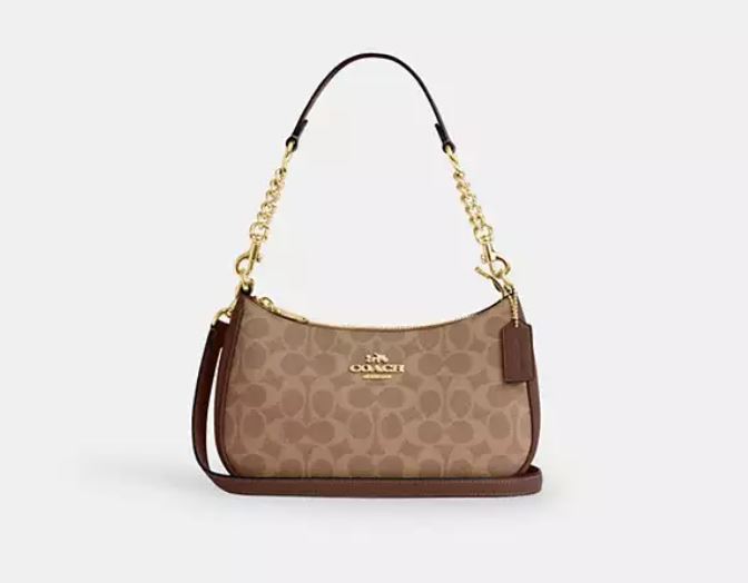 COACH Teri Shoulder Bag In Sinature Canvas