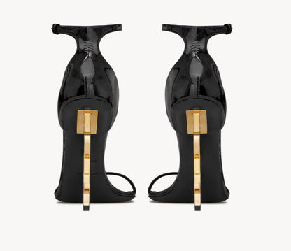 Saint Laurent OPYUM Sandals In Patent Leather