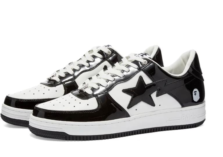A Bathing Ape Bape Sta M2 Low Top Leather + Extra Laces + Socks Women