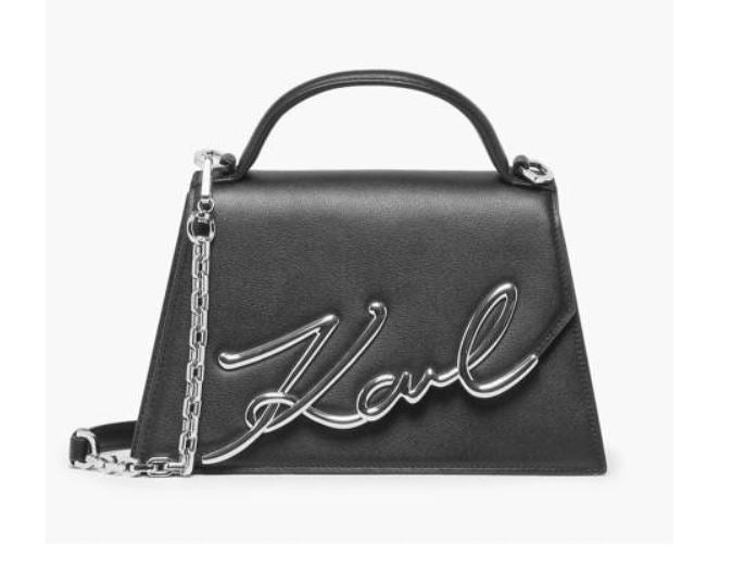 Karl Lagerfeld K Signature Leather Shoulder Bag
