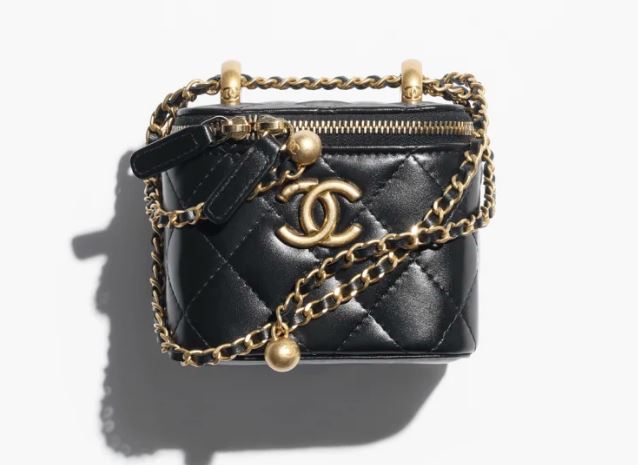Chanel Lambskih Quilted Mini Vanity Case