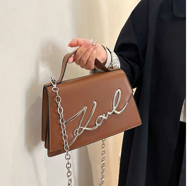 Karl Lagerfeld K Signature Leather Shoulder Bag
