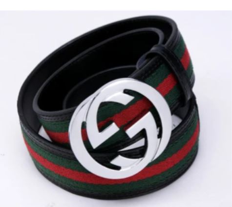 Gucci Men's Belt With Silver Buckle