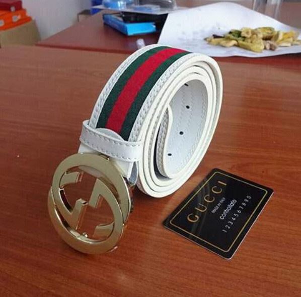 Gucci Men's Belt With Gold Buckle