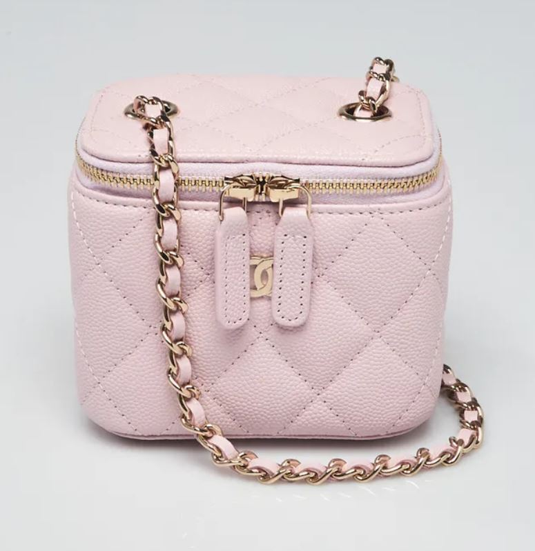 Chanel Lambskih Quilted Mini Vanity Case