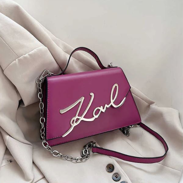 Karl Lagerfeld K Signature Leather Shoulder Bag