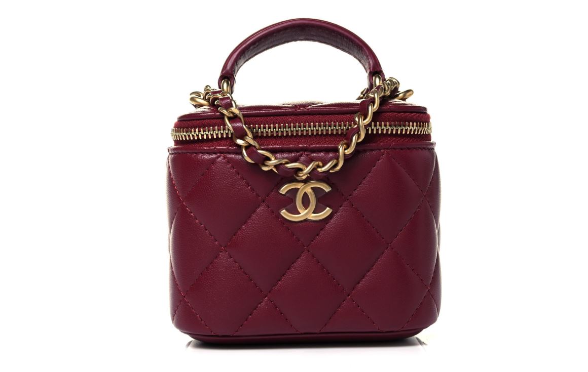 Chanel Lambskih Quilted Mini Vanity Case