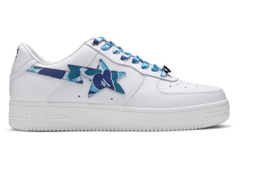 A Bathing Ape Bape Sta M2 Low Top Sneakers + Extra Laces + Socks Women