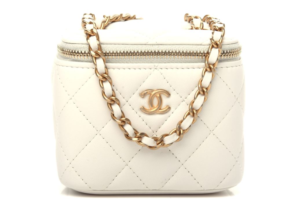 Chanel Lambskih Quilted Mini Vanity Case
