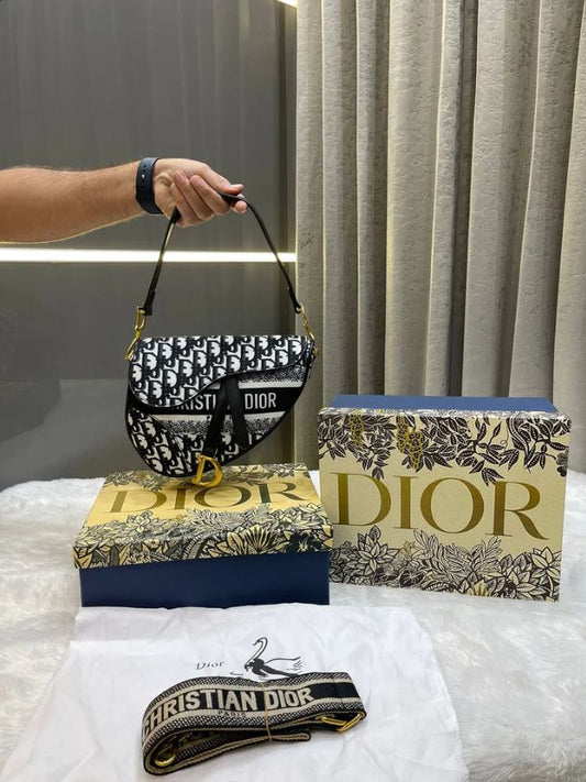 Dior Saddle Bag Oblique Embroidered